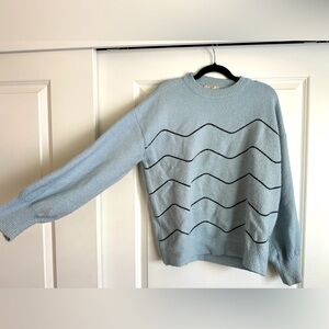 FRNCH Nile Wave Light Blue Sweater